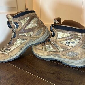 Cabela's Zonz Gore-Tex leather camo BOA Vibram hiking boots